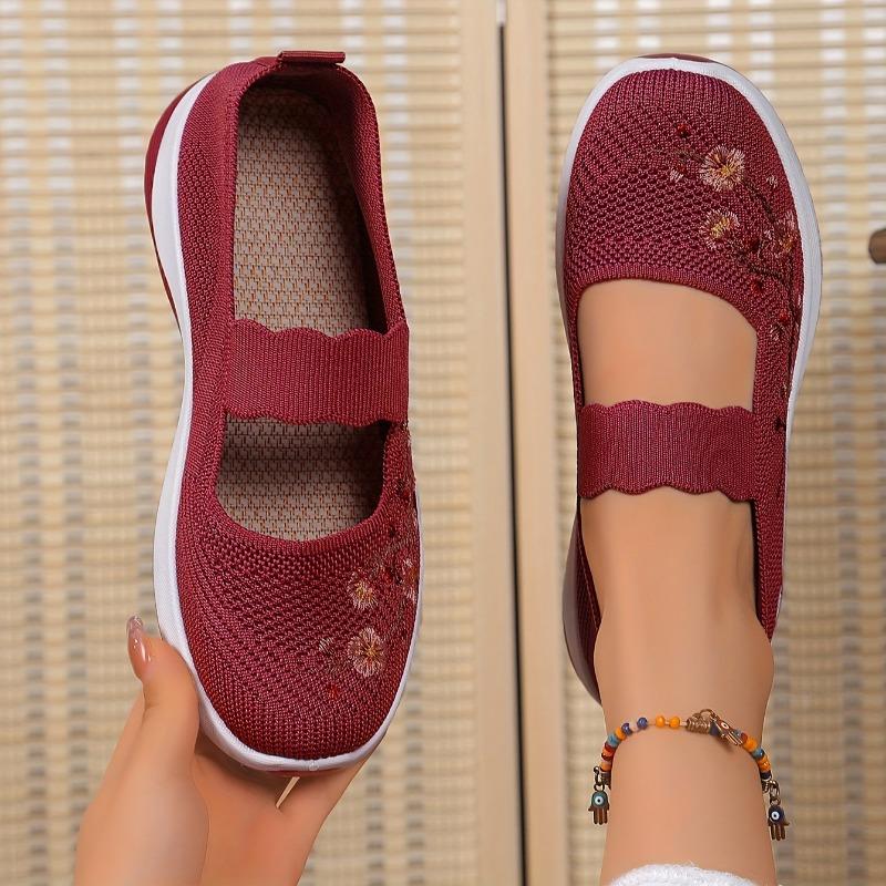 Women’s Breathable Slip-On Casual Sneakers, Soft Sole Comfortable Mom Shoes