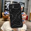 Schwarze Schlange Silikon Handyhülle für iPhone 15, 14, 13, 15 Pro Max, 12, 11, XS, S24, S23 - Frosted Design