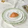 Essteller im chinesischen Retro-Stil, kreative grüne High-End-Keramikteller, exquisite Obst-Dessertschale, Haushaltsgeschirr