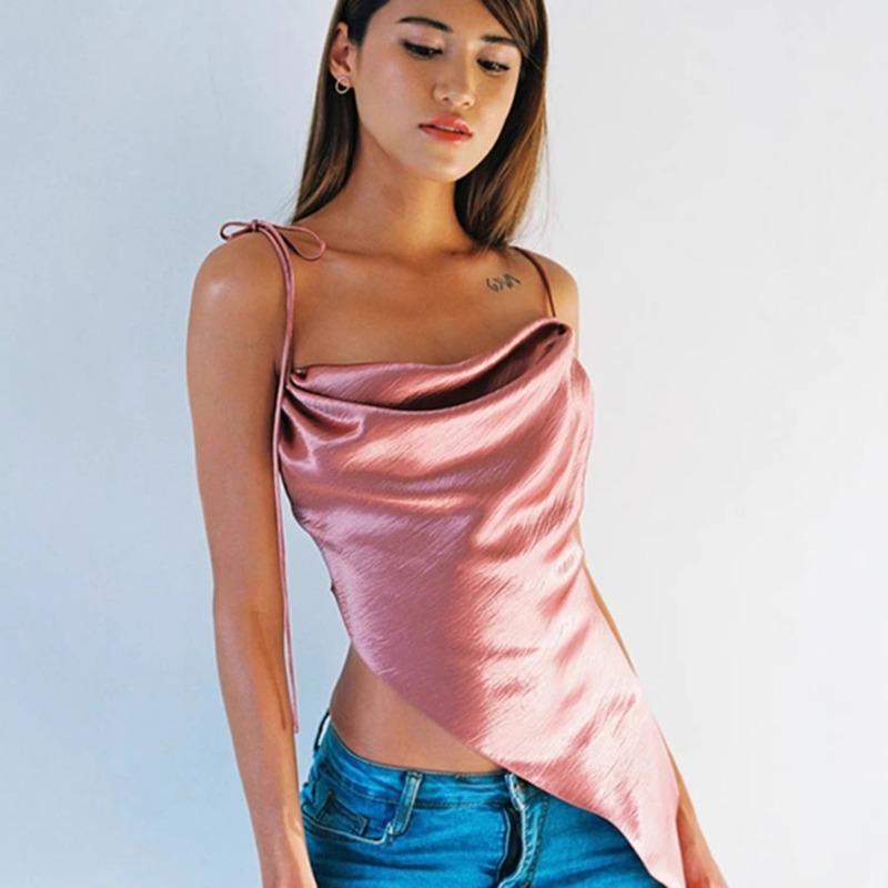 New Women's Sexy Suspender Satin Satin Camisole Top for Women's Outer Wear