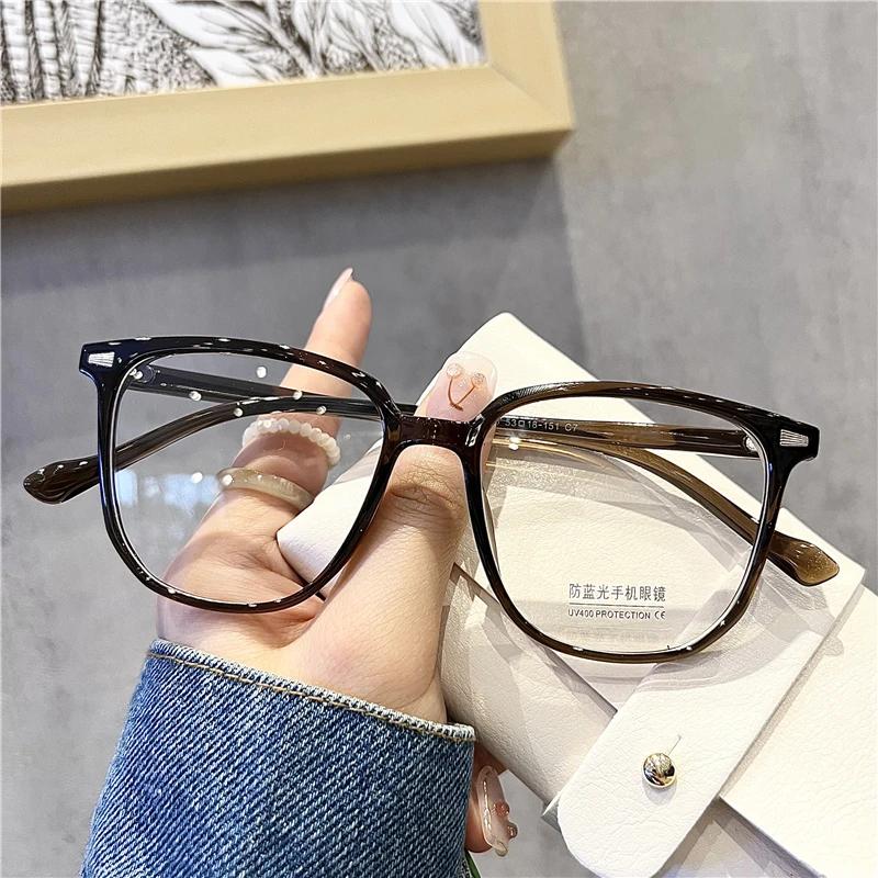 New Fashion Anti-Blue Ray Women Myopia Glasses Retro Men Eyeglasses Trend Finished Optical Computer Eyewear Diopter 0 To -4.0