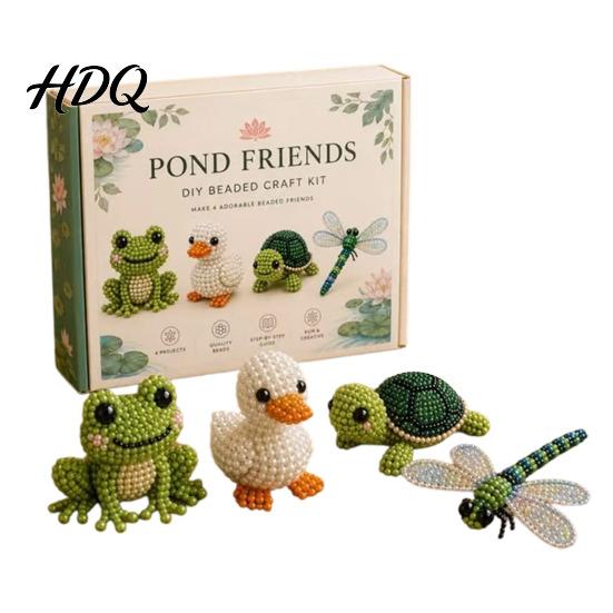 3D Beaded Animal DIY Kit Tiny Kit Beading with Instructions Handmade Colorful Bead Jewelry Cute Craft Set for Adults Beginners Teens Creative Arts