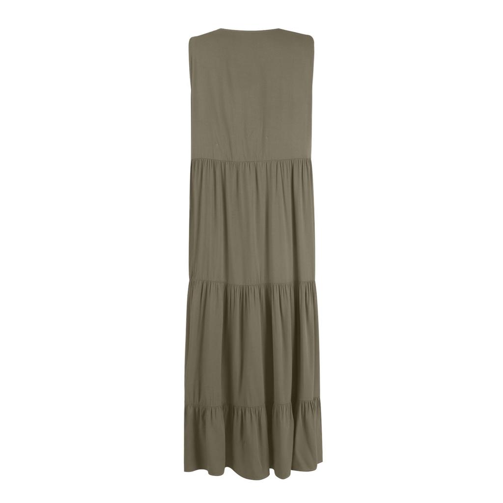 Women's Summer Fashion Loose Tank Dress Casual Sleeveless Solid Color Dresses