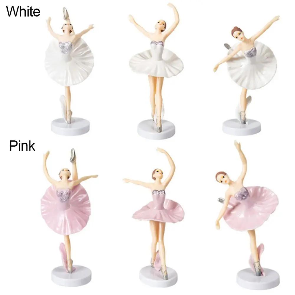 3Pcs  Shower Cake Decor Wedding Ballet Girls Cake Topper Cupcake Topper Girl