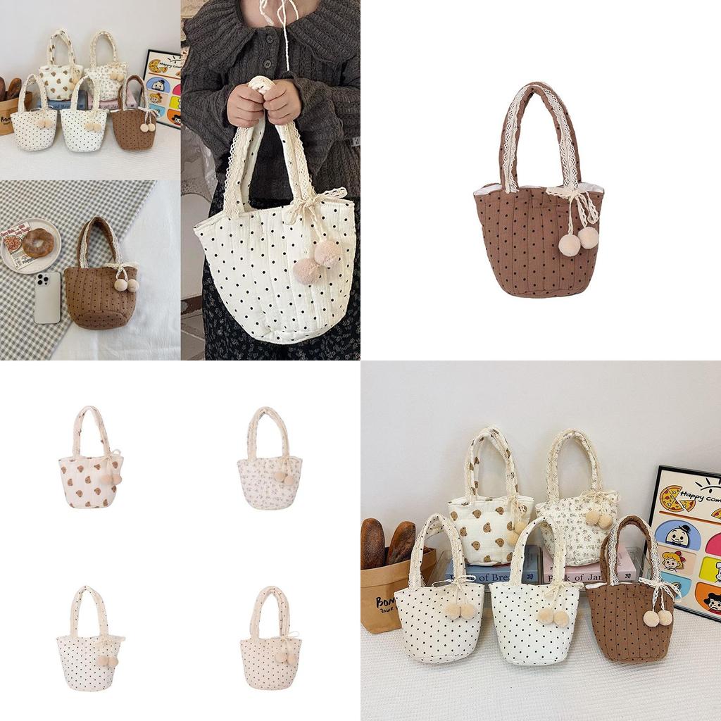 Bear Kids Baby Shoulder Bag Cute Cotton Cartoon Water Bucket Bag Outdoor Handbag