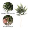 18" Real Touch Christmas Cedar Branches Realistic Fake Pine Picks Artificial Greenery Plants Stem for Vase DIY Crafts Garland Wreath Indoor Outdoor
