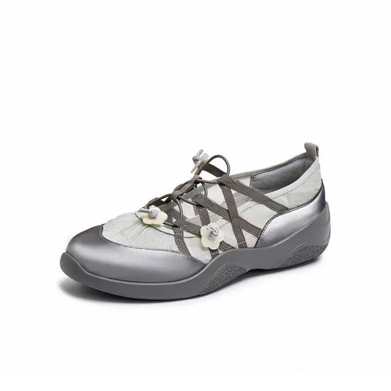 

Балетки Мэри Джейн Женские Летние Новые На Толстой Подошве С Увеличением Высоты Повседневная Спортивная Обувь Круглый Носок Резиновая Подошва 40 серебряный