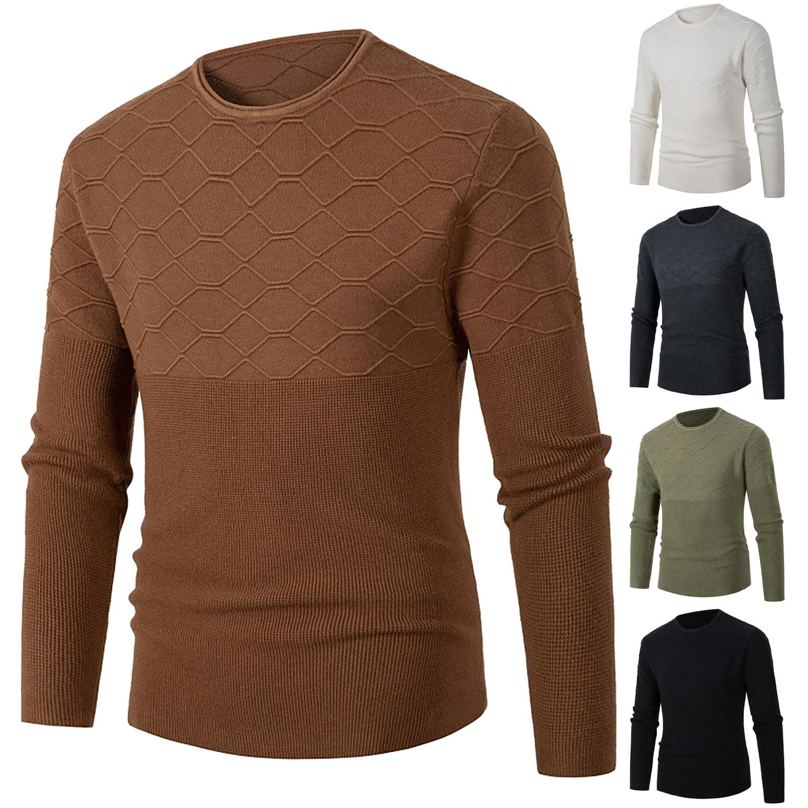 

Мужской повседневный свободный хлопковый свитер с круглым вырезом, пуловер