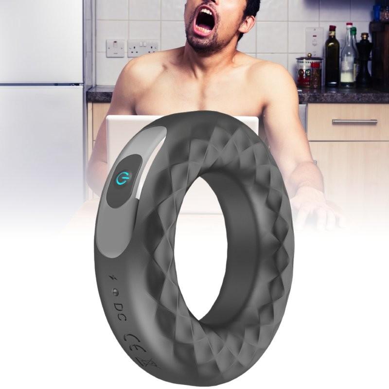 Men Usb Rechargeable Circular Ring Penis Vibrator Masturbator Sex Toys 10 Speeds