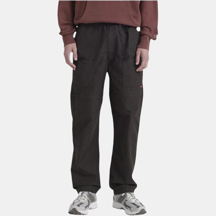 Levis Solid Mid-Rise Zipper Straight Leg Casual Pants Men Bottoms Black A5752-0002