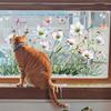Spring Flowers Window Clings Garden Wildflower Butterflies Glass Sticker Reusable Static Decals for Living Room Home Office
