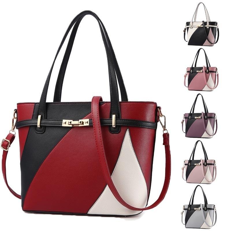 Elegant Pu Patchwork Leather Handbags For Women With Multifunctional Design