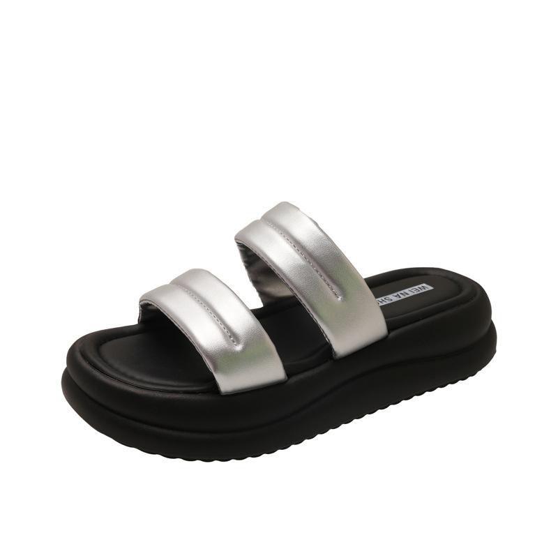 Sandals women's 2025 new summer wear platform sports beach shoes black casual Roman shoes beige
