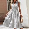 Women's Summer New Sleeveless Striped V-neck Waistcoat Dress
