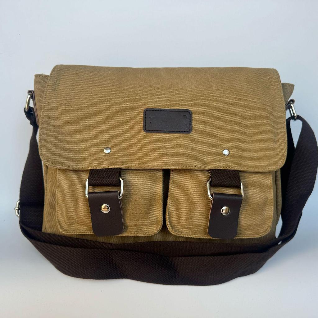 Koreanische Canvas Umhängetasche: Trendige Umhängetasche mit großem Fassungsvermögen für Männer, Studenten und Kameraausrüstung