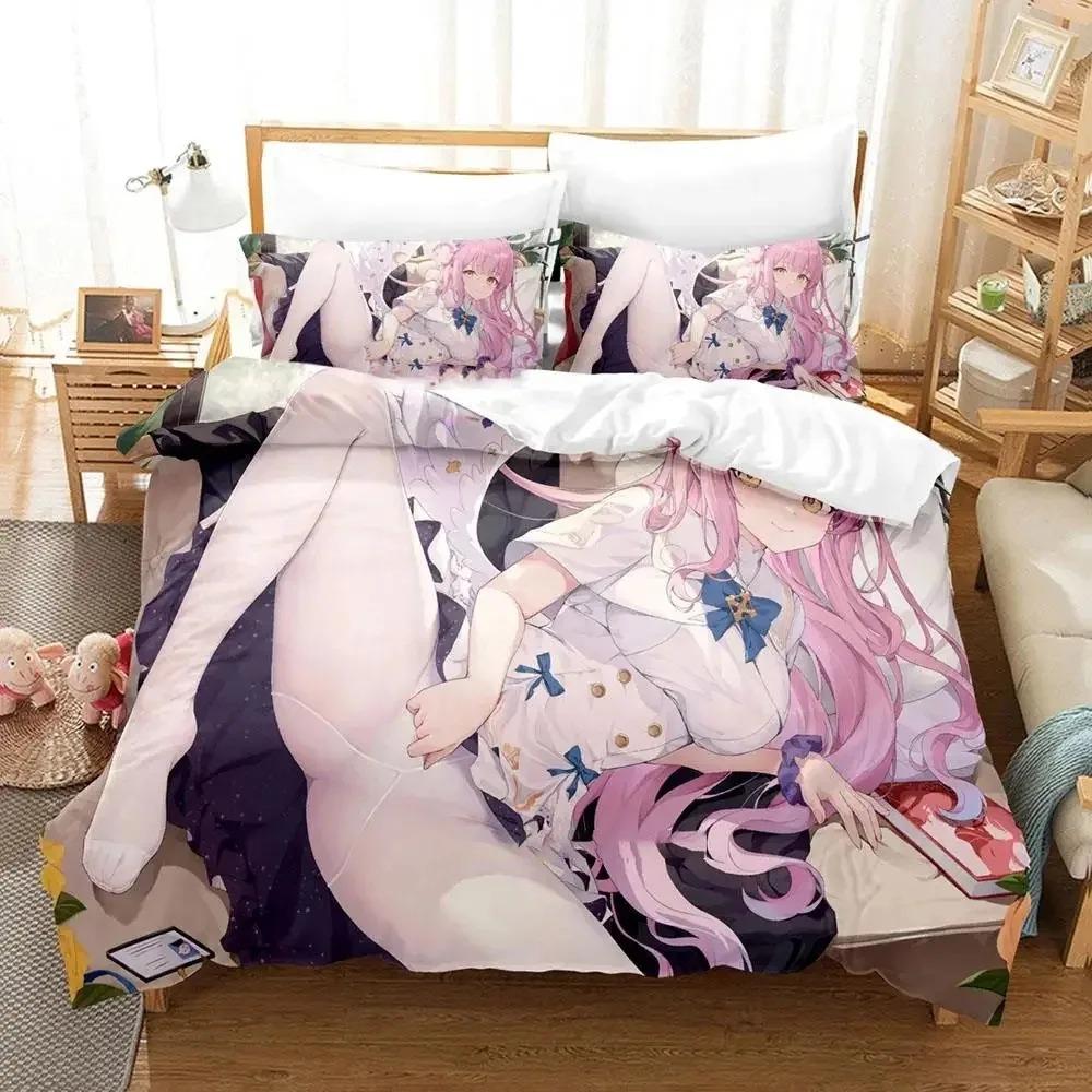 Anime Misono Mika Blue Archive Bedding Set Duvet Cover Bed Set Quilt Cover Pillowcase Comforter king Queen Size Boys Adult