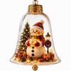 Transparent Lighted Christmas Bell Ornament Acrylic Cartoon Style Clear Christmas Bauble Ornament LED Lighted Plastic