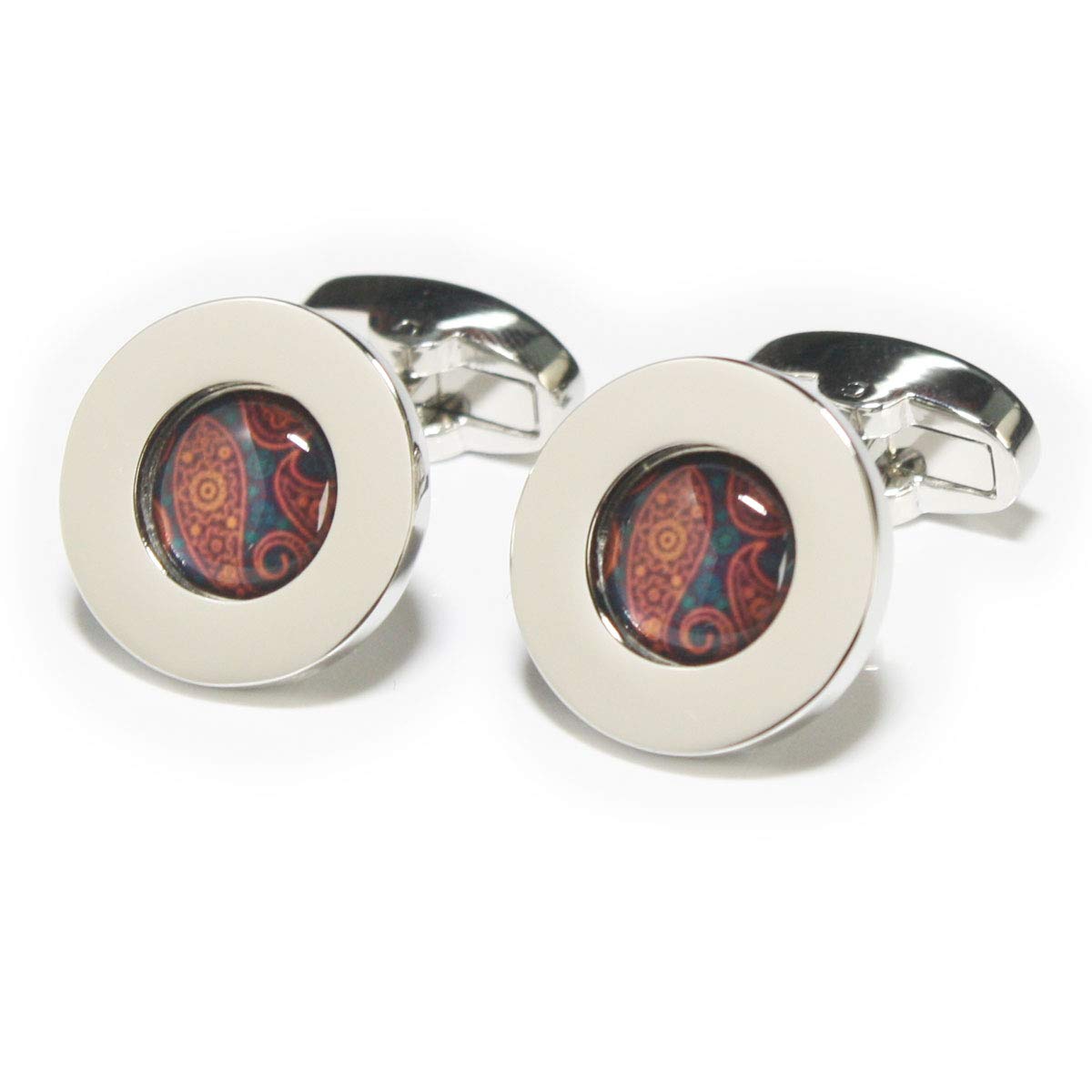 

Kamakura Cufflinks Studio Blue Gold Paisley Cufflinks cf1798 синій