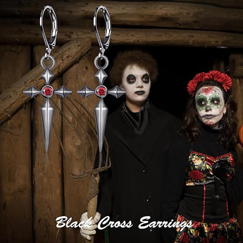 

1 пара серег-крестиков из стали/черного цвета для мужчин и женщин из нержавеющей стали, популярная коллекция ювелирных изделий в стиле хип-хоп