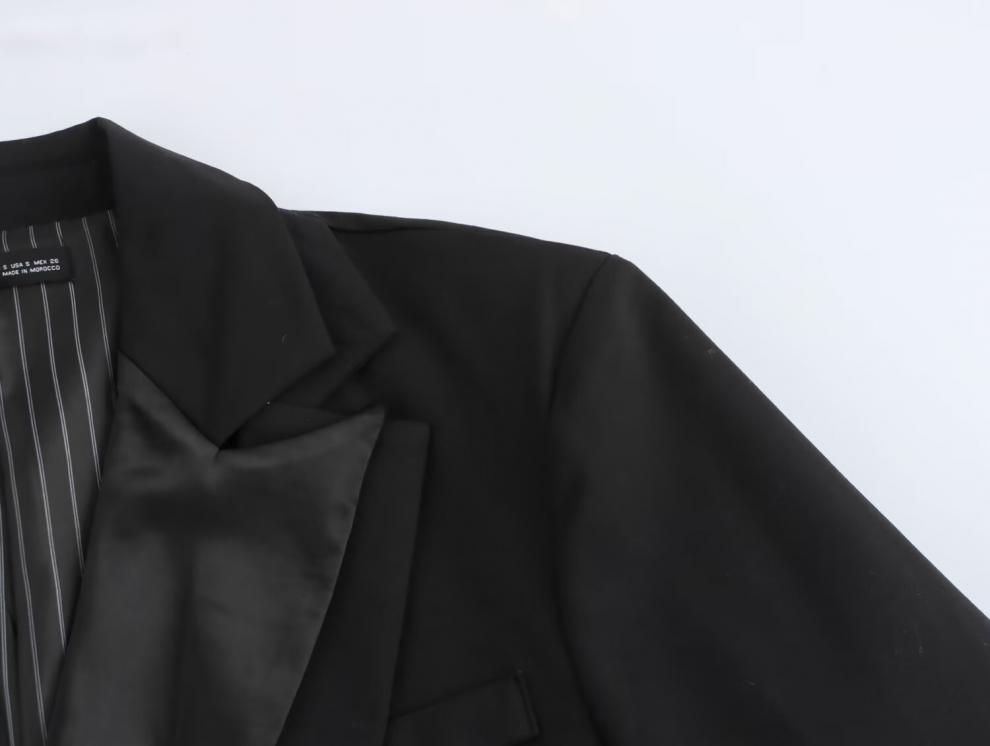 European & American Style Women's Double-Layer Lapel Double-Breasted Oversized Suit Jacket - Winter Collection