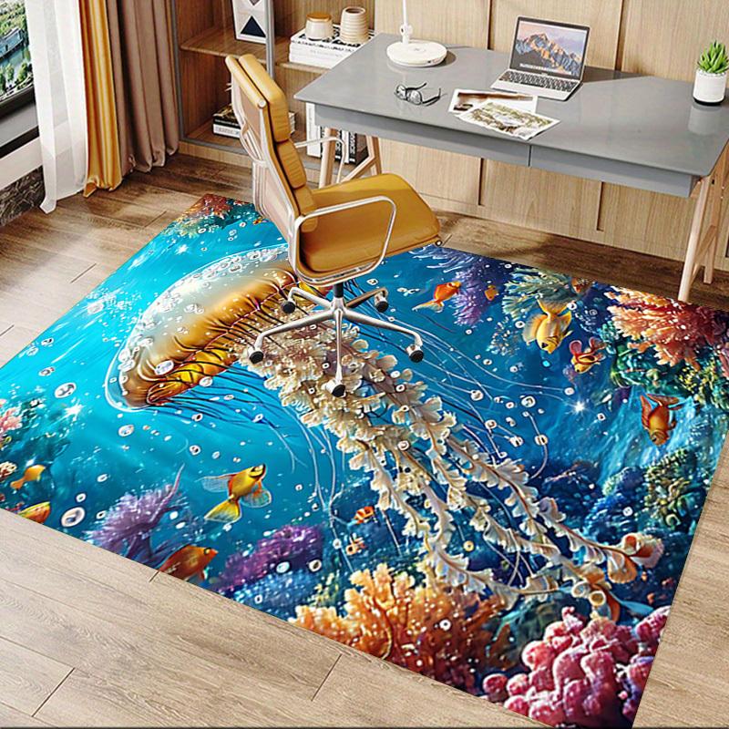 1PC Jellyfish Coral Extra Large Non-Slip Floor carpet, Office, family, bedroom, Studio - Large Area Rug,Longlasting Material-K0413