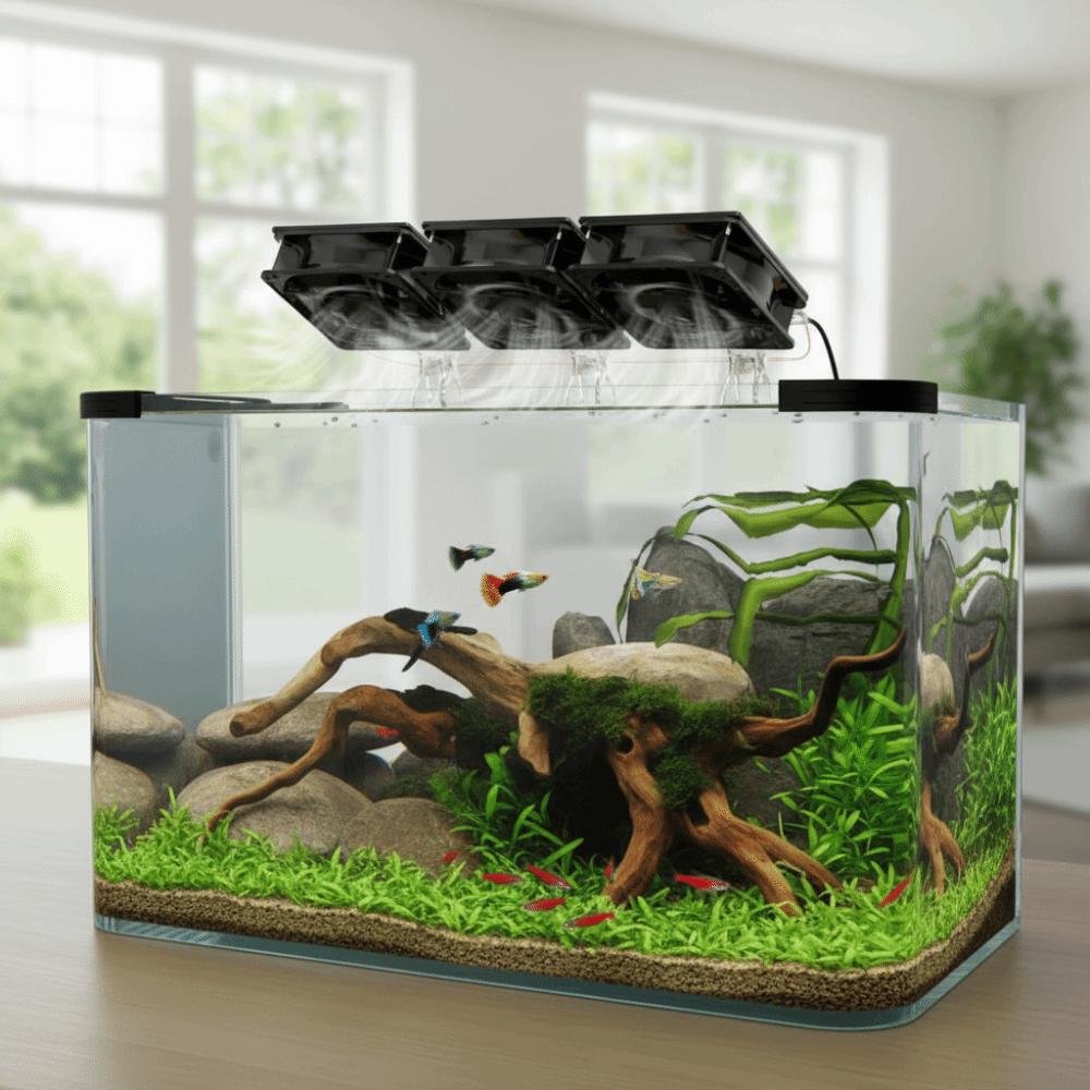 Adjustable Angle Fish Tank Fan Fast Cooling Fish Tank Cooler Cooling Fan System Freshwater Tank
