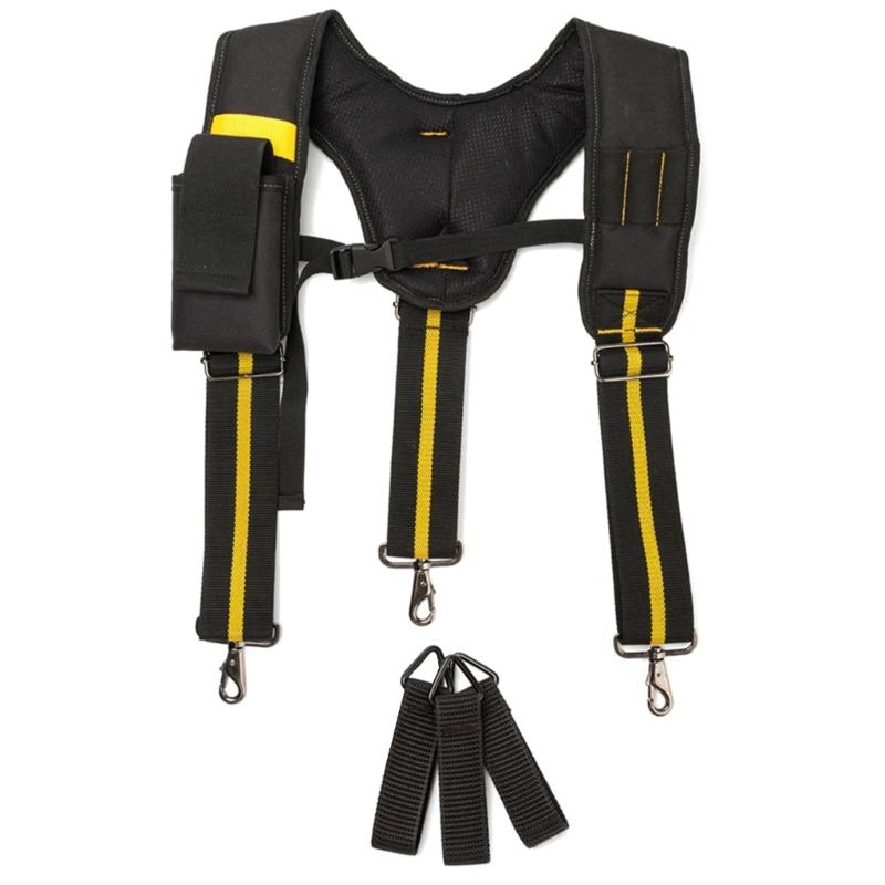 Tool Belt Suspenders Padded Carpenter Electrician Work Suspender with Attachment Loops for Men Women Electrician
