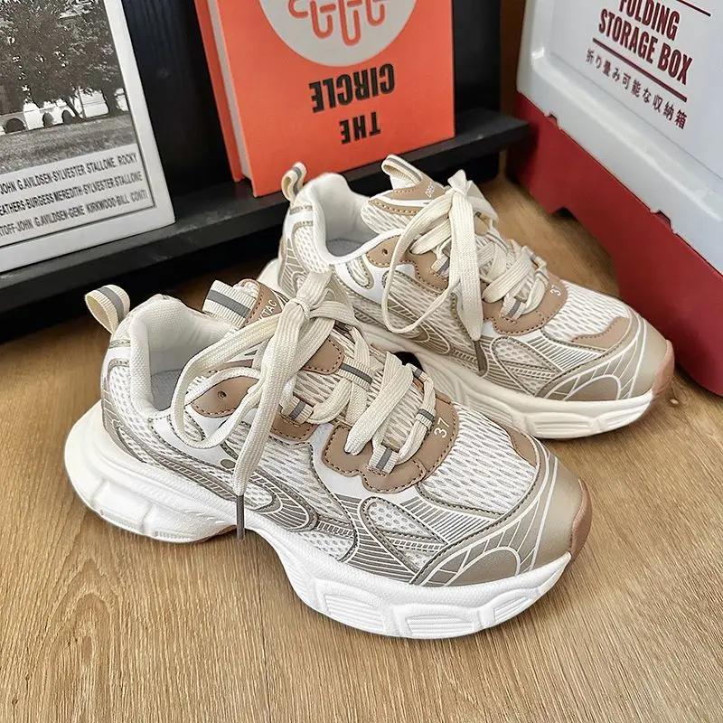 Chic Chunky Sneakers Women Men Design White Red Ladies Sports Shoes Comfortable Wide Sole Casual Shoes 41 42 Big Size