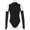 Fashion Sexy Hollow Out Shoulder Slim Fit Jumpsuits Women Long Sleeve Base One-piece Rompers for Women Street Casual Solid Lady Bodysuit Outfits 25770