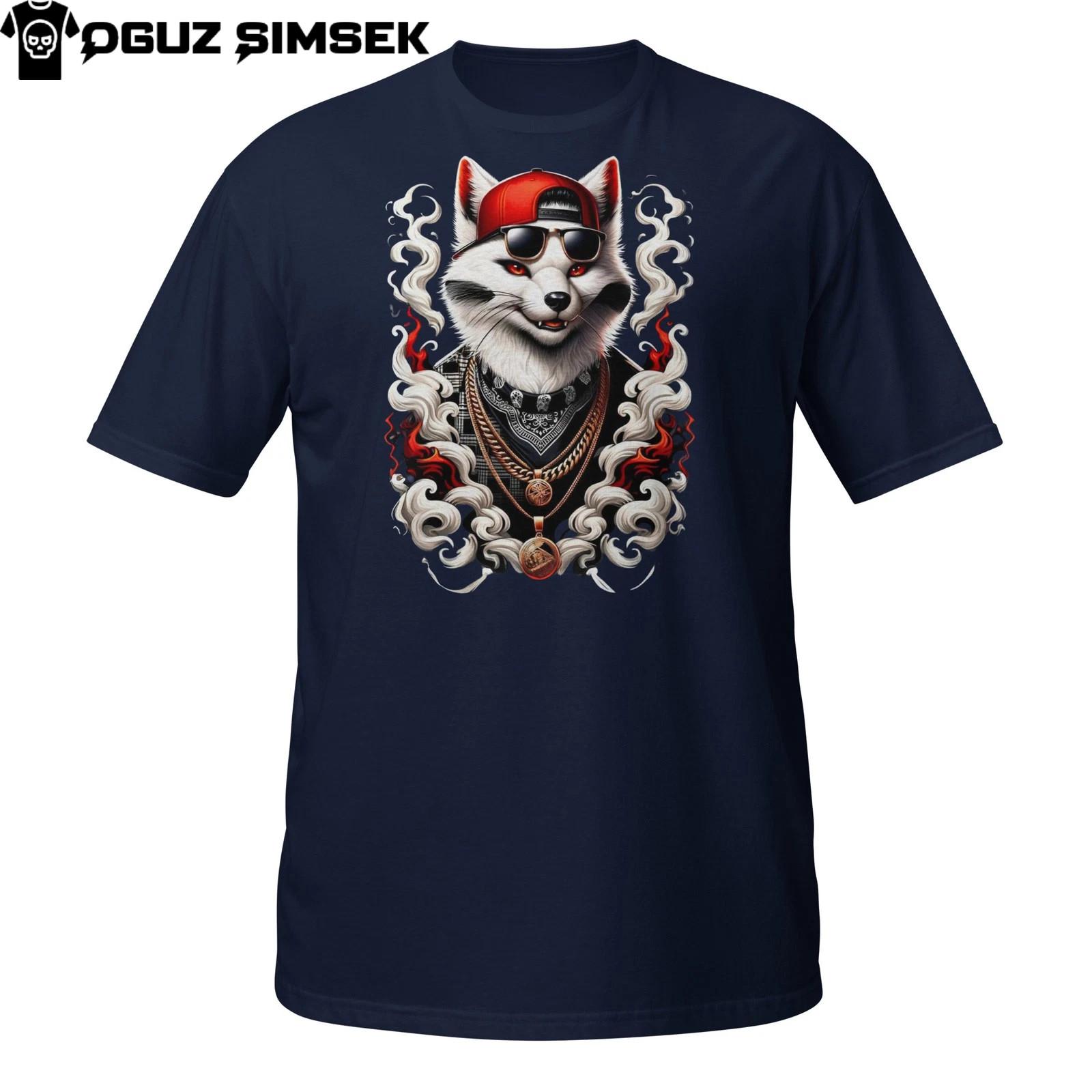 Urban Fox T-Shirt Mens Womens Tees Top – Cool Streetwear Animal Gangster Style Tee 3XL