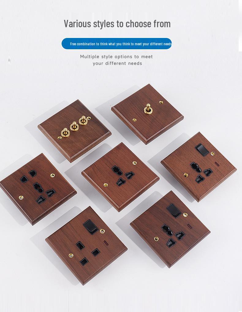 13A British Standard USB Switch Socket, Grey, Wall-Mounted, Multi-Function, One-Gang, Three-Hole Panel