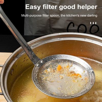 1/2 Stück Edelstahl Feinmaschiges Sieb Löffelsieb Ölfilter Lebensmittelsieb mit Griff Extra Feinmaschiges Sieb Küchenhelfer