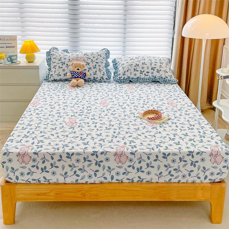1pc Fitted Sheet Simple Style Bed Cover Soft Bedsheet Elastic Mattress Protector Home Bed Linen sabanas para cama(No Pillowcase)