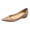French nude pointed temperament single shoes women's 2025 new inner height increase casual versatile flat shoes commuter women's shoes