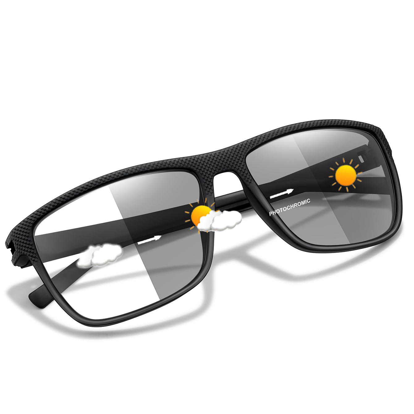 

Rectangular Photochromic Reading Glasses Ultra Lightweight for Middle Aged Elderly Daily Wear Presbyopic Spectacles 0
