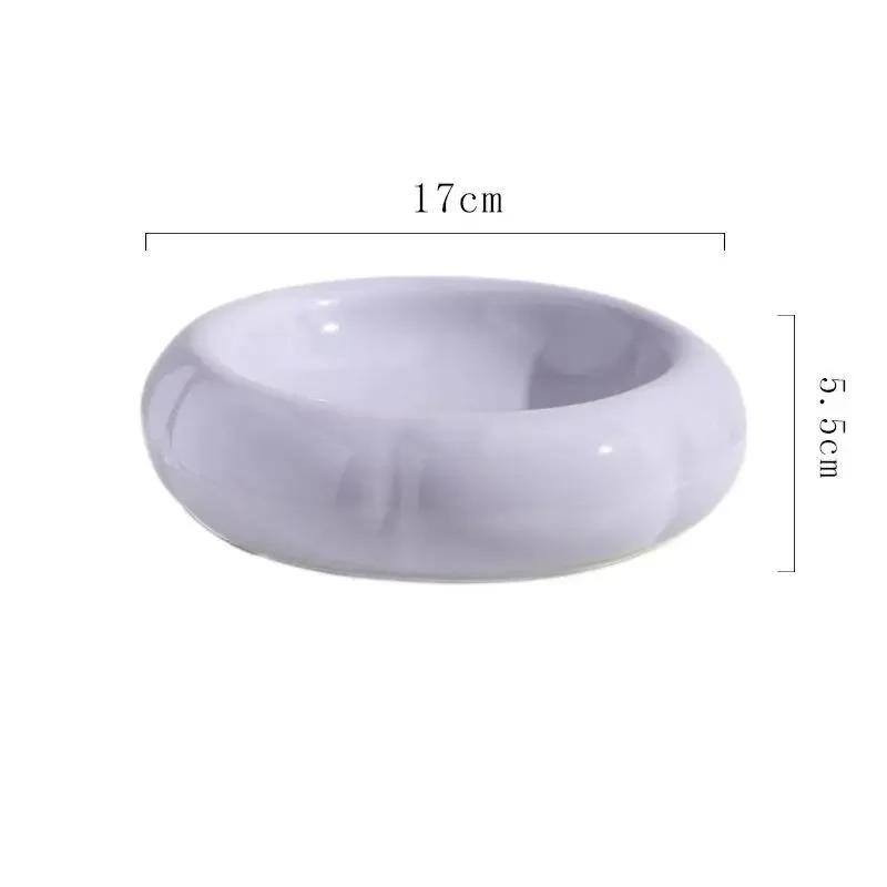 Cat Bowl Cute Ceramic Dual Purpose Grain Drinking Bowl Anti Overturning Can Head Plate Pet Double Layer Food Bowl Drinking Bowl
