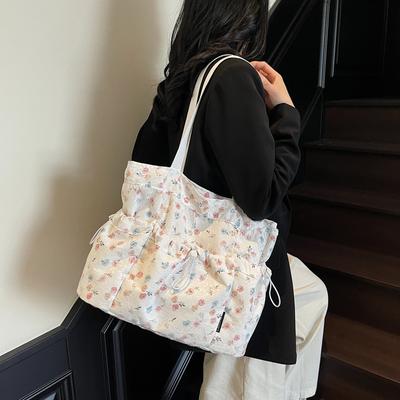 Tasche mit Blumendruck, Umhängetasche für Damen, große Kapazität, Einkaufstasche, Pendler-Umhängetasche