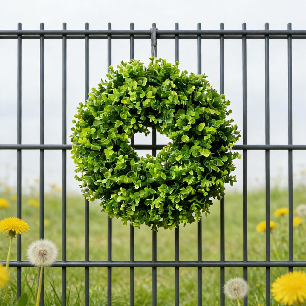 Simulation Of Frost Grass Vine Circle Bottom With Green Plants, Water Grass Vine Circle Flower Wreath