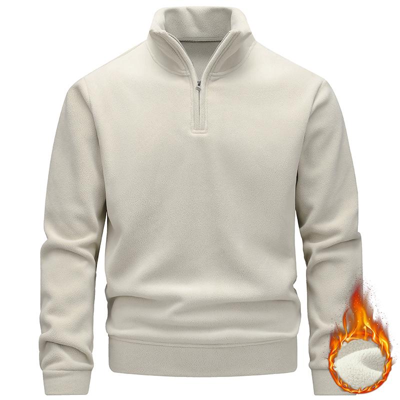Sweatshirt Men's Fleece Warm Half Zipper Turtleneck Sweatshirt Solid Autumn Winter Pullover Korean Casual Sweatshirts Sportswear