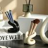 Knot Ceramic Makeup Brush Holder Modern Abstract S-Shape Cosmetic Organizer Decorative Vanity Cup for Brushes Lipsticks & Beauty Tools