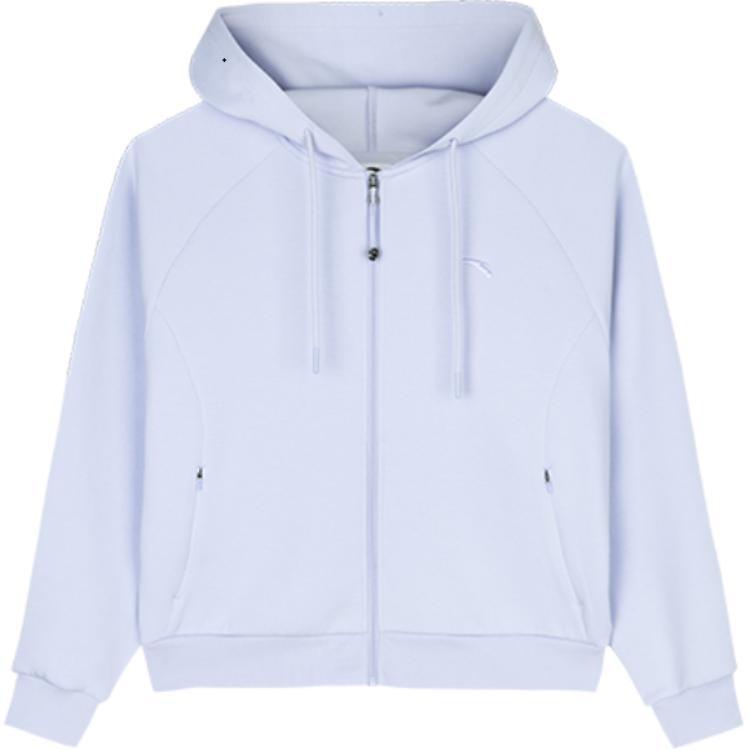 

Anta Однотонная толстовка с капюшоном и застежкой-молнией, с длинным рукавом, женские топы, светло-фиолетовый 962437705-2