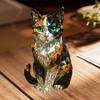 Creative Fake Crystal Animal Sculptures Cat/Dog Figurines Resin Animal Artwork Sculpture Home Office Desktop Decoration Ornament