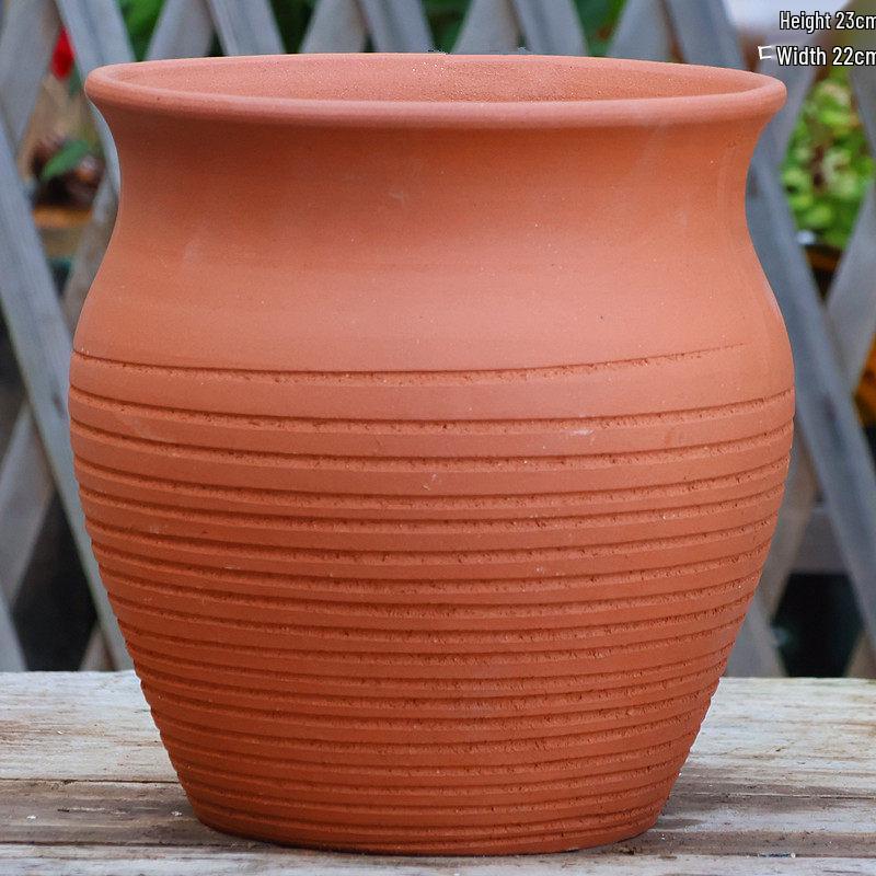 Yixing Handmade Square Mouth Coarse Pottery Planter - Large Succulent Flower Pot with Old Branch Design and Jade Pendant.