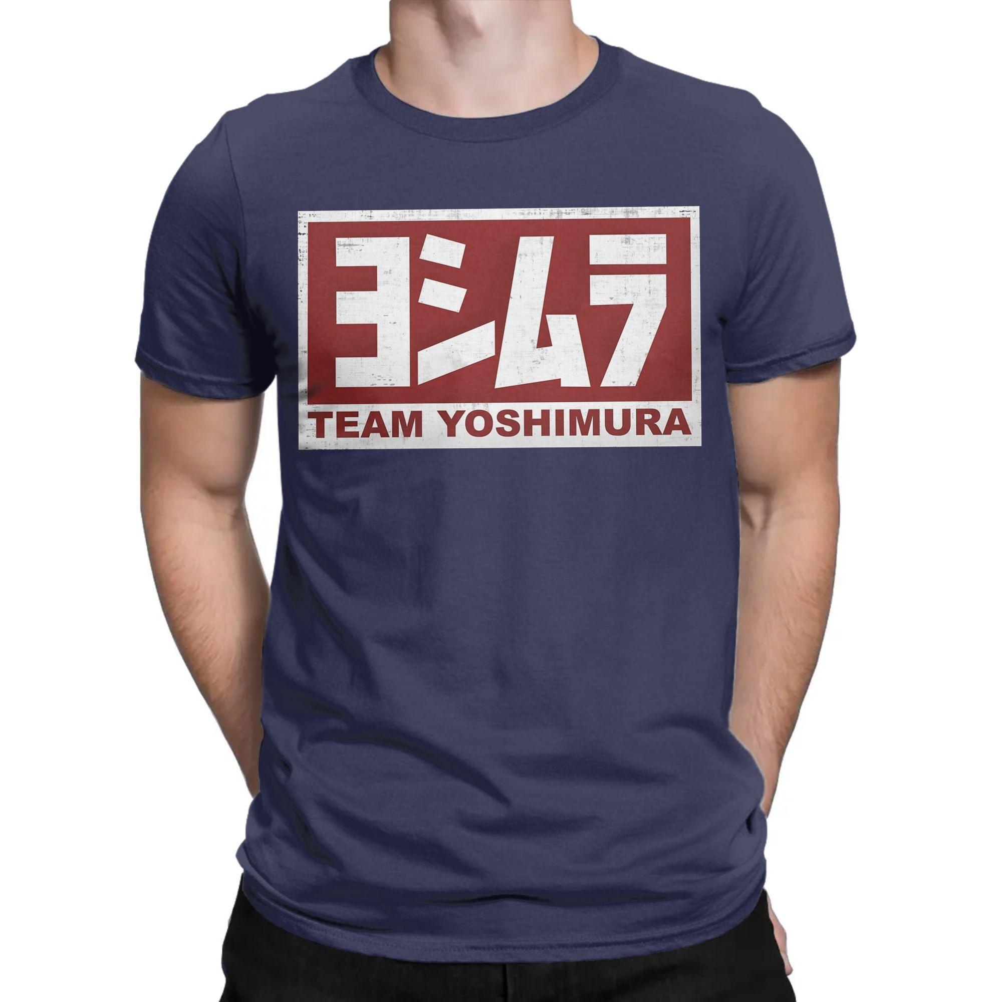 

Чоловіча футболка Team Yoshimura Japan Super Bike 100% Бавовна Модна Футболка для Чоловіків З Круглим Коміром Короткий Рукав Одяг XXXXL темно-синього кольору