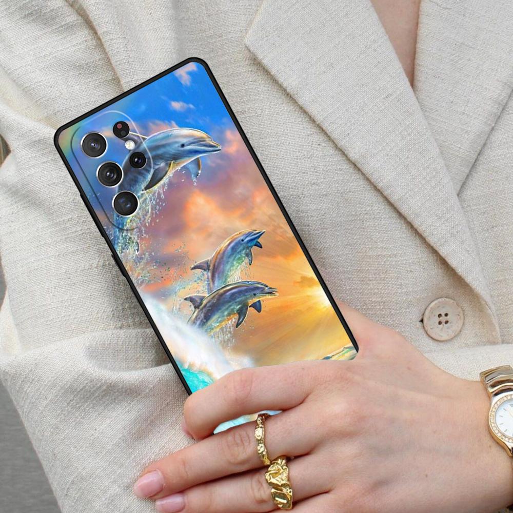 Meeresbewohner Süßer Delfin WEICHE Handyhülle für Samsung Galaxy S26 Ultra S25 S24 S23 S22 S21 S20 Note10 Hülle
