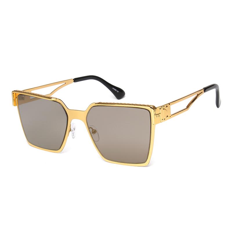 Vintage Square Metal Sunglasses Men Oversized Classic Large Retro Sun Glasses  UV400 Protection for Driving Fishing Eyewear