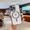 For iPhone 15 14 Pro Max Luxury Magsafe Magnetic Plating Frame Transparent Phone Case For iPhone X XS 11 12 13 14 Plus Protective Cover
