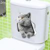 3D Cute Cat Toilet Sticker Bathroom Toilet Cover Sticker Wall Stickers Animal Wc Accessories Fun For Home Bath Room Decoration