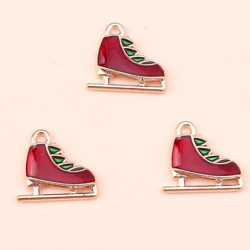 10pcs 15x22mm Cartoon Christmas Charms Enamel Santas Claus Charms Pendants for Jewelry Making DIY Necklace Earrings Accessories