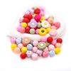 66Pcs New Baby Daisy Silicone Beads Sunflower Teethers Food Grade Teether Bpa-Free for Baby Teething Chew Toys Chain Accessories